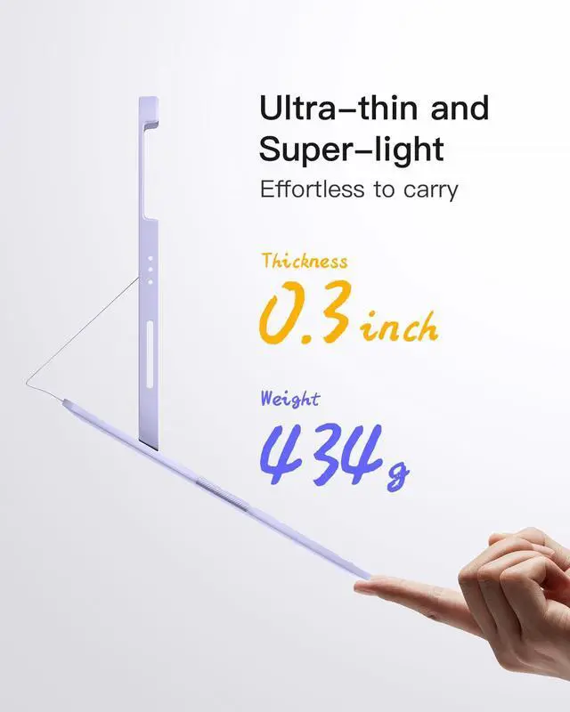 Alt view image 3 of 5 - Inateck for iPad 10th/11th Gen Case with Keyboard, Keyboard with Pen Holder for iPad 11th(2025 11" A16)/10th Gen(2022 10.9"), Air 11" M3/M2 (2025/2024), Air 5/4, Pro 11 4/3/2/1,AirTap Purple