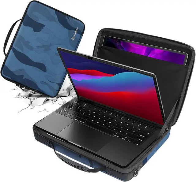 Main image of Smatree Hard EVA Laptop Shoulder Bag for 14.2 inch MacBook Pro M4/M3/M2 2024/2023/2021/A2918/A2992/A2779/A2442,13.6 inch MacBook Air 2024/2022/A3313,14 inch MacBook Pro/Air Organizer Bag(Navy Blue)