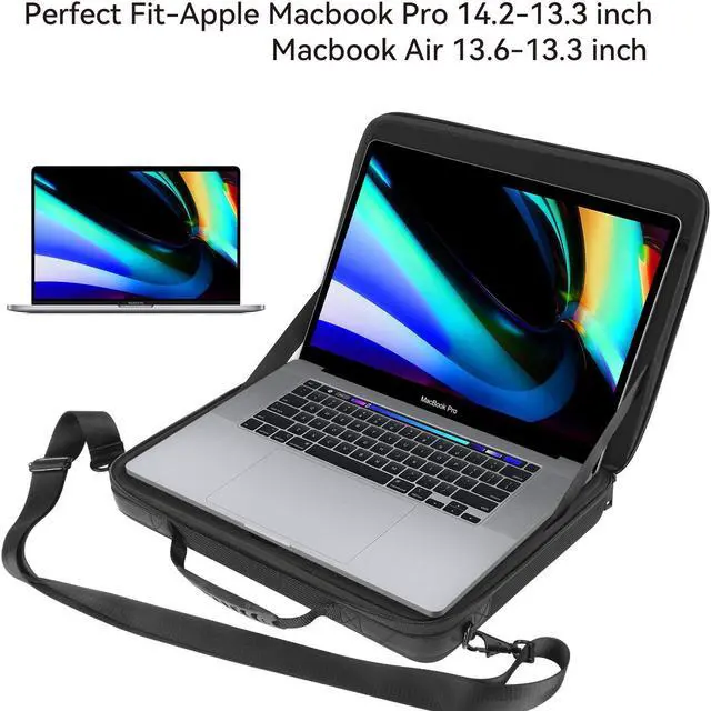 Alt view image 5 of 5 - Smatree Hard EVA Laptop Shoulder Bag for 14.2 inch MacBook Pro M4/M3/M2 2024/2023/2021/A2918/A2992/A2779/A2442,13.6 inch MacBook Air 2024/2022/A3313,14 inch MacBook Pro/Air Organizer Bag(Navy Blue)