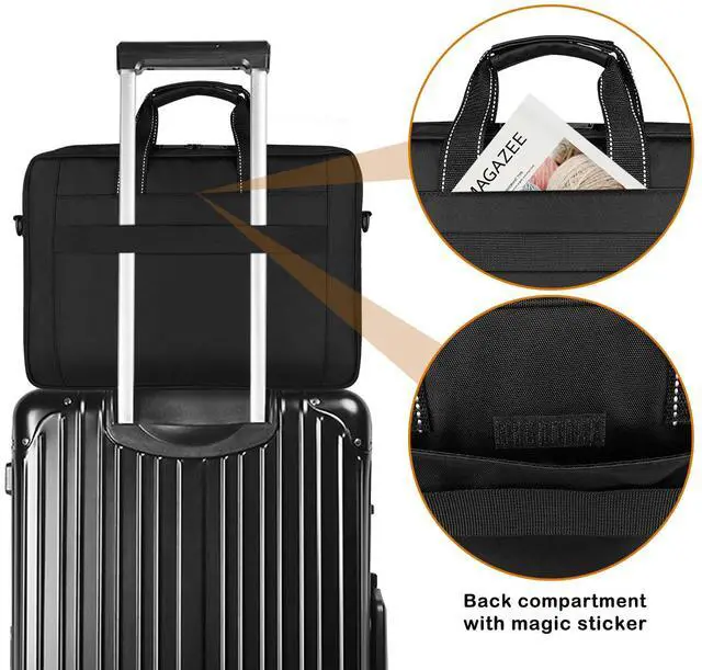 Alt view image 3 of 5 - Enkinil 15.6-16.2 inch Waterproof Protective Laptop Messenger Briefcase with Adjustable Shoulder Strap Men Women Travel/Business Bag Compatible with Macbook Pro 16 inch A2141/A2485