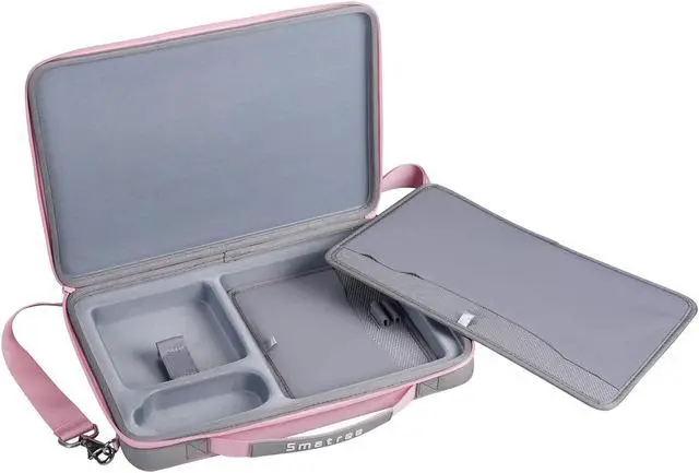 Alt view image 4 of 5 - Smatree Hard Shell Carrying Case Compatible for 13inch MacBook Air M4 2025/2024/2022 A3313/A2681, 13inch iPad Air M3 2025,iPad Pro M4 2024, MacBook Pro 2024/2023 A2918/A2992/A2779 14inch, Pink