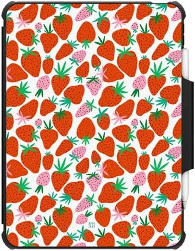 Main image of CASETiFY Impact Folio Case for iPad Pro 11" (3rd/4th Gen) - Strawberries by BODIL Jane - Clear Black