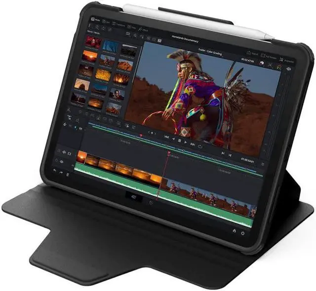 Alt view image 4 of 4 - CASETiFY Impact Folio Case for iPad Pro 11" (3rd/4th Gen) - Strawberries by BODIL Jane - Clear Black