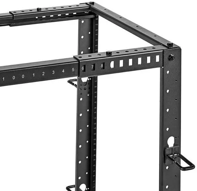Alt view image 5 of 5 - NavePoint 12U 4 Post Server Rack  Open Frame Rack for 19 Inch Equipment, Adjustable Depth 4-Post Network Rack with Casters Wheels, 12U Server Rack 1320lbs Capacity, Black