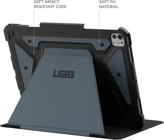 Alt view image 4 of 5 - URBAN ARMOR GEAR UAG Designed for iPad Pro 13" Case (7th Gen, 2024, M4) A2926, A2925, A3007 Adjustable Multi-Angle Viewing Stand Auto Sleep/Wake Folio Cover w/Pencil Holder, Metropolis SE Cloud Blue