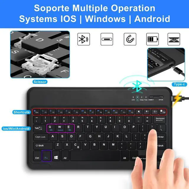 Alt view image 5 of 5 - iPad Pro 13 inch Case with Keyboard (M4) 2024, Magnetic Detachable Wireless Bluetooth Keyboard, Slim Folio Protection Cover with Pencil Holder, Keyboard Case for iPad Pro 13", Auto Sleep/Wake Up Black