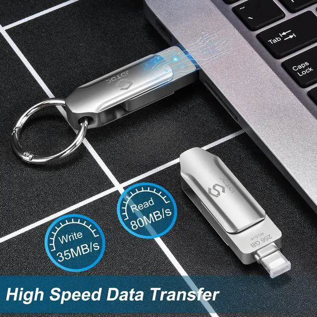 Alt view image 2 of 5 - JSL JDTDC MFi Certified Photo Storage Stick for iPhone iPad Memory External Storage for iPhone Thumb Drive iPhone Lightning USB Flash Drive iPhone Backup Stick