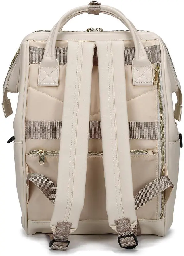 Alt view image 5 of 5 - Kah&Kee Leather Backpack for Women and Men 15-inch Laptop Bag | Teacher Professional, Diaper Bag Backpack, Ideal for Work, School, Nurse, College & Travel (Ivory II, Medium)