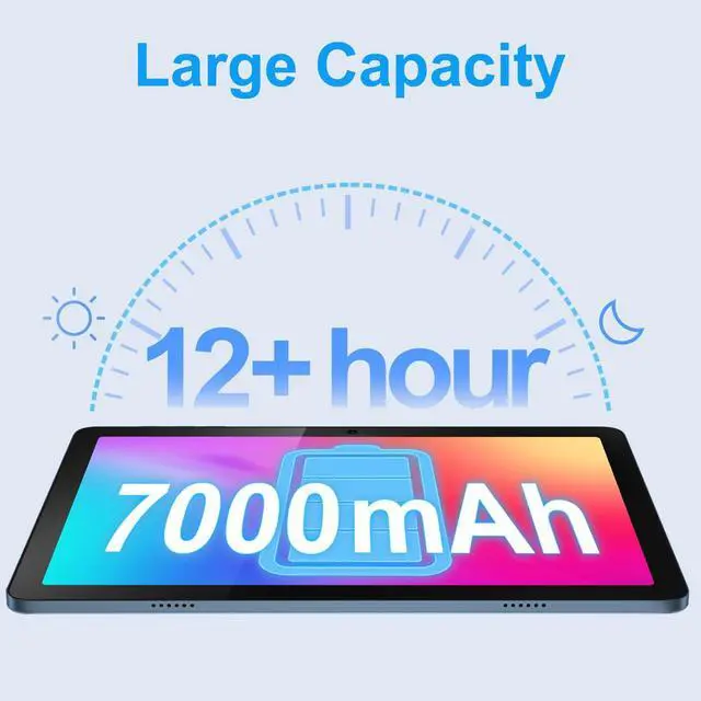 Alt view image 5 of 5 - Android Tablet 10 Inch with Keyboard & Bluetooth Mouse, Octa-Core Android 12 Tablet with 7000mAh Battery, 4GB+64GB ROM Gaming Tablets, 10.1 in HD Large Screen Tablet 5+8MP Camera/WiFi/GPS