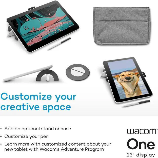 Alt view image 4 of 5 - Wacom One 13 Touch Drawing Tablet with Screen, 13.3" HD Full-Laminated Touchscreen Digital Art Pad with Creative Software and Training, Graphics Drawing Tablet for Mac, Windows PC, Chromebook