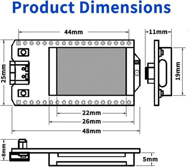 Alt view image 4 of 5 - 2 Pack ESP32 LoRa V3 Module Board with Case + 4 Pack 3.7V 3000mAh LiPo Battery