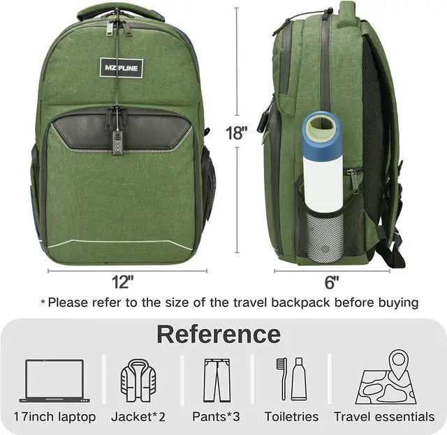 Alt view image 4 of 5 - MZIPLINE Backpack Bag Anti Theft Business Laptop Backpack with Lock,Large Daypack Travel bags for College Men & Women Travel