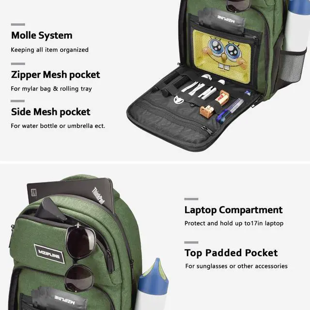 Alt view image 3 of 5 - MZIPLINE Backpack Bag Anti Theft Business Laptop Backpack with Lock,Large Daypack Travel bags for College Men & Women Travel