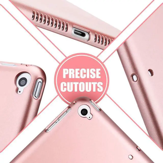Alt view image 5 of 5 - ONHI Ultra-Slim Wireless Keyboard Case for iPad Mini 4 / Mini 5, Durable Plastic Alloy Shell, Smart Folio Case with Auto Sleep/Wake Function, Silent Typing Experience (iPad Mini 4/5 Rose Gold)