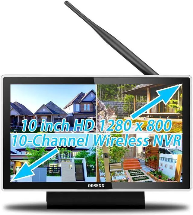 Main image of OOSSXX 10inch Monitor Wireless 10-Channel, 5.0MP NVR Network Video Recorder Without Hard Drive