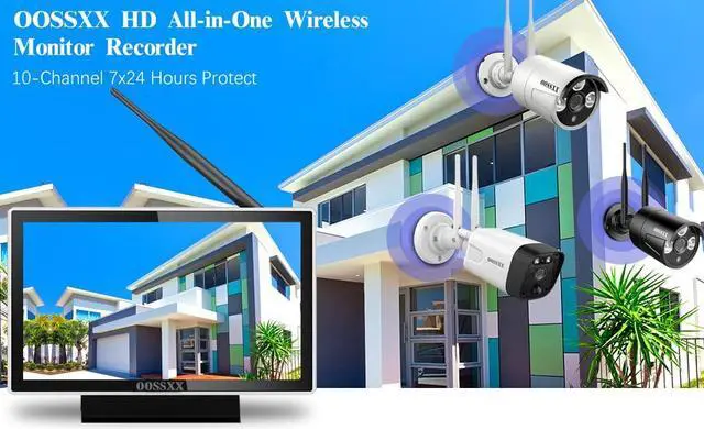 Alt view image 3 of 5 - OOSSXX 10inch Monitor Wireless 10-Channel, 5.0MP NVR Network Video Recorder Without Hard Drive