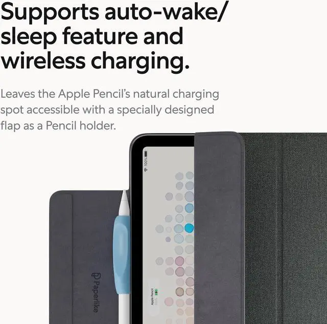 Alt view image 3 of 5 - Paperlike's Folio Case for iPad Pro 12.9" (2020/21/22) & iPad Air 13" (2024/25) - Magnetic, Lightweight, Slim, Protective case with Apple Pencil Charging, auto Sleep/Wake