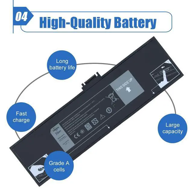 Alt view image 5 of 5 - Dentsing 36Wh HXFHF Laptop Battery Replacement for Dell Venue 11 Pro 7130 7139 7310 T07G T07G001 i3-4020Y i3-4030Y i5-4300Y i5-4210Y Series Tablet VJF0X VT26R XNY66 451-BBGR 451-12170