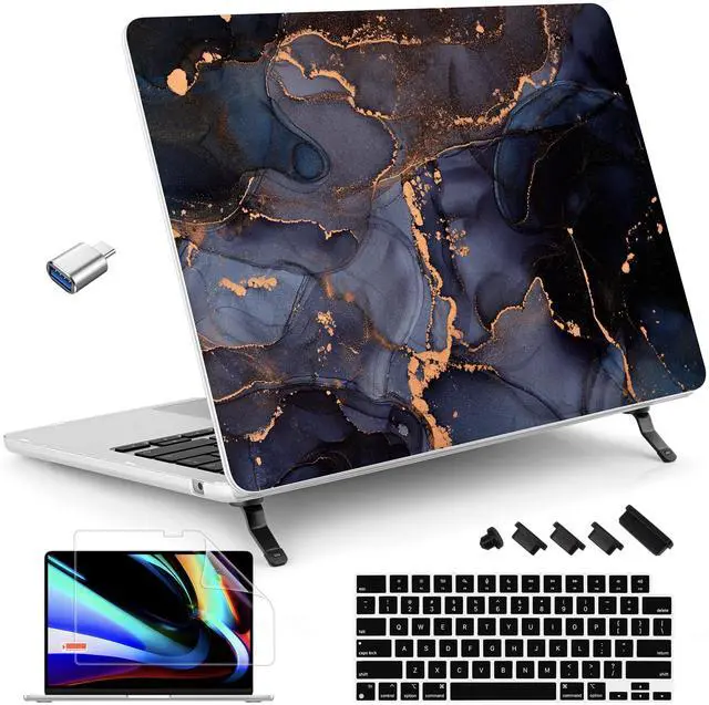 Main image of Tuiklol Case for 2025 2024 2023 2022 MacBook Air 13.6 inch Model M4 A3240 / M3 A3113 / M2 A2681, Bracket Hard Shell Case with Keyboard Cover for MacBook Air 13.6 Cover, Marble