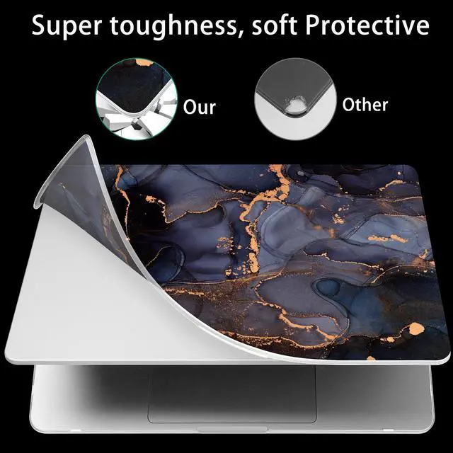 Alt view image 3 of 5 - Tuiklol Case for 2025 2024 2023 2022 MacBook Air 13.6 inch Model M4 A3240 / M3 A3113 / M2 A2681, Bracket Hard Shell Case with Keyboard Cover for MacBook Air 13.6 Cover, Marble