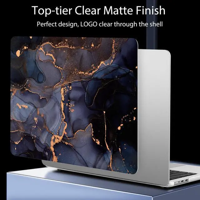 Alt view image 4 of 5 - Tuiklol Case for 2025 2024 2023 2022 MacBook Air 13.6 inch Model M4 A3240 / M3 A3113 / M2 A2681, Bracket Hard Shell Case with Keyboard Cover for MacBook Air 13.6 Cover, Marble