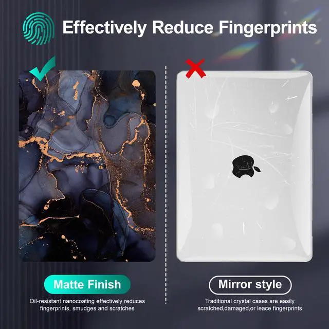 Alt view image 5 of 5 - Tuiklol Case for 2025 2024 2023 2022 MacBook Air 13.6 inch Model M4 A3240 / M3 A3113 / M2 A2681, Bracket Hard Shell Case with Keyboard Cover for MacBook Air 13.6 Cover, Marble