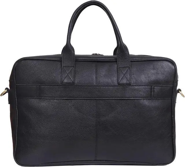 Alt view image 3 of 5 - VC VINTAGE COUTURE 16 Inch Leather briefcase Laptop Messenger Bags For Men and Women Best Office College Satchel Bag (16" Black)