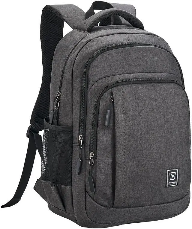 Main image of WIRABO Laptop Backpack for Men Travel Backpack Water-Resistant 17.3 Inch Computer Backpack Work Business Black