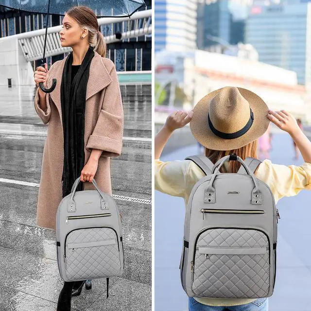 Alt view image 2 of 5 - YAMTION Backpack for Women and Teen Girls,School Backpack TSA Laptop Bookbag with USB for College University Students Business Office Work Travel