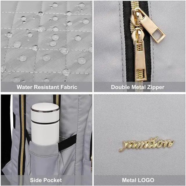 Alt view image 3 of 5 - YAMTION Backpack for Women and Teen Girls,School Backpack TSA Laptop Bookbag with USB for College University Students Business Office Work Travel