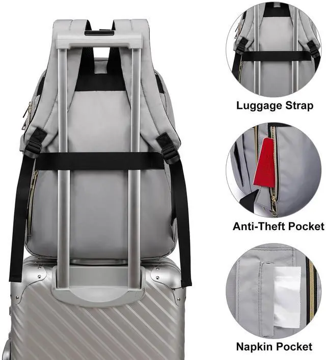 Alt view image 5 of 5 - YAMTION Backpack for Women and Teen Girls,School Backpack TSA Laptop Bookbag with USB for College University Students Business Office Work Travel