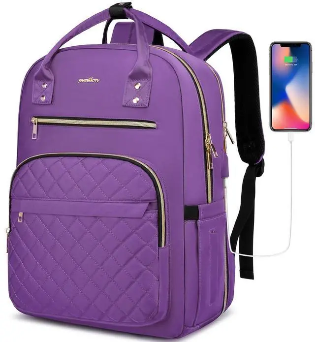 Main image of YAMTION Backpack for Women and Teen Girls,School Backpack TSA Laptop Bookbag with USB for College University Students Business Office Work Travel