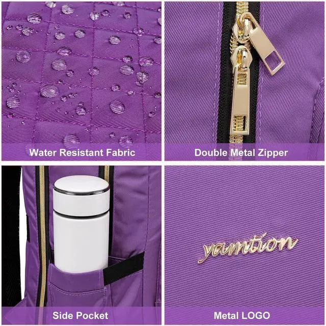 Alt view image 3 of 5 - YAMTION Backpack for Women and Teen Girls,School Backpack TSA Laptop Bookbag with USB for College University Students Business Office Work Travel