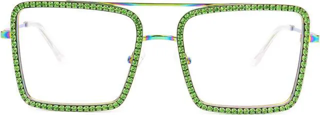 Main image of Zeelool Diva Stylish Square Blue Light Blocking Glasses for Women ZJGM635348-04 Green