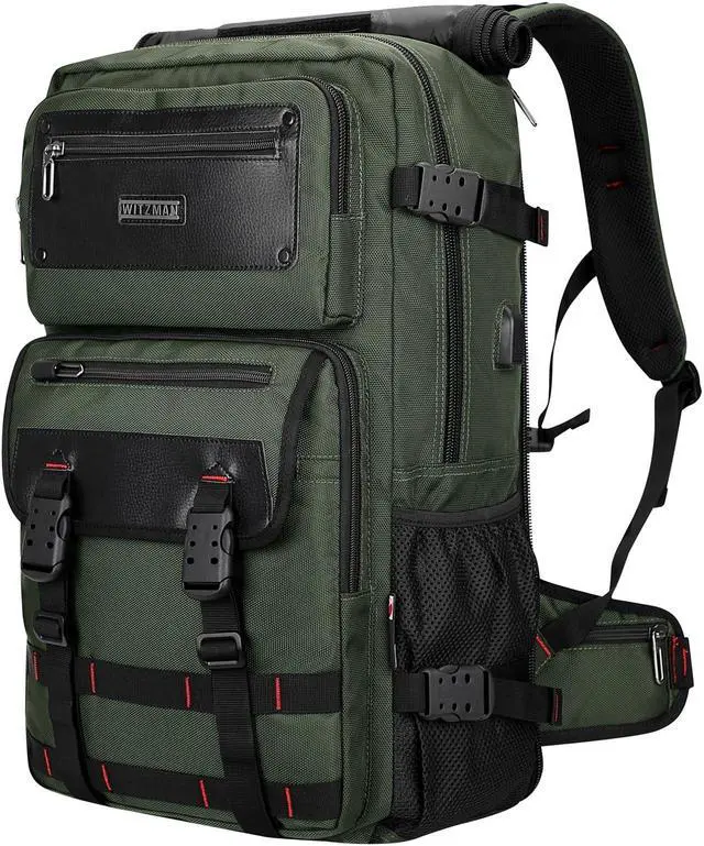 Main image of WITZMAN Carry On Travel Backpack for Men Duffle Bags Fit 17 Inch Laptop Airline Approved Laptop Backpack(B685 Army Green)