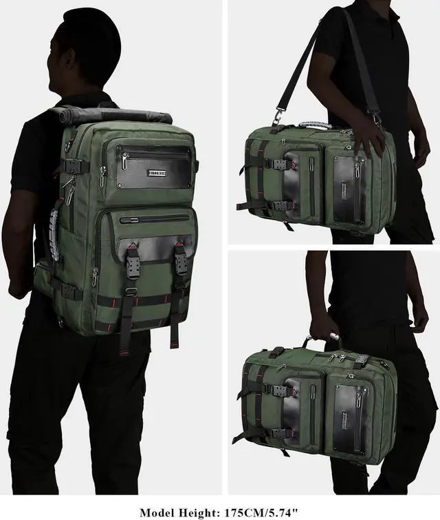 Alt view image 2 of 5 - WITZMAN Carry On Travel Backpack for Men Duffle Bags Fit 17 Inch Laptop Airline Approved Laptop Backpack(B685 Army Green)