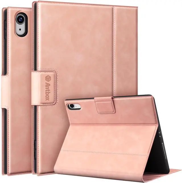 Main image of Antbox Case for iPad (A16) 11th (11'')/ 10th Generation (10.9'') High Grade Skin-Touch Vegan Leather with Built-in Pencil Holder Auto Sleep/Wake Function (Peach Pink)