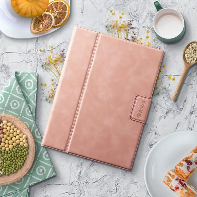 Alt view image 4 of 5 - Antbox Case for iPad (A16) 11th (11'')/ 10th Generation (10.9'') High Grade Skin-Touch Vegan Leather with Built-in Pencil Holder Auto Sleep/Wake Function (Peach Pink)