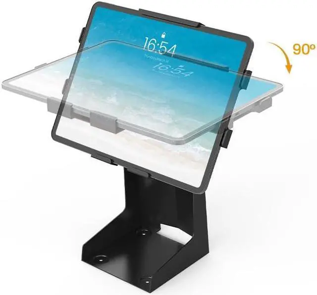 Alt view image 3 of 5 - Beelta Tablet POS Stand with Printer Space All Metal Compatible with iPad 9.7-12.9 Inch Key Lock Universal Compatibility Anti Theft BSP101B