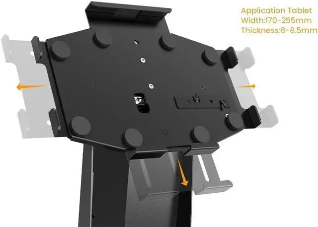 Alt view image 4 of 5 - Beelta Tablet POS Stand with Printer Space All Metal Compatible with iPad 9.7-12.9 Inch Key Lock Universal Compatibility Anti Theft BSP101B