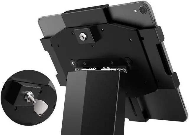 Alt view image 5 of 5 - Beelta Tablet POS Stand with Printer Space All Metal Compatible with iPad 9.7-12.9 Inch Key Lock Universal Compatibility Anti Theft BSP101B