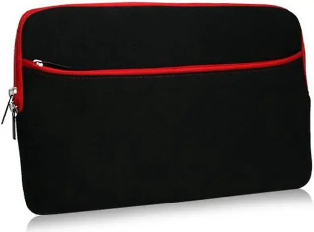 Alt view image 2 of 3 - BoxWave Case Compatible with Apple iPad Pro 12.9" (3rd Gen 2018) - SoftSuit with Pocket, Soft Pouch Neoprene Cover Sleeve Zipper Pocket - Jet Black with Red Trim