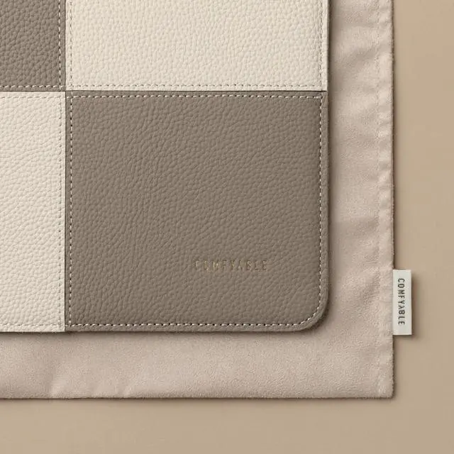 Alt view image 3 of 5 - Comfyable Laptop Sleeve 13 Inch Precisely Compatible with MacBook Air M4 M3 2025 & MacBook Pro M2 M1 2022, Genuine Leather Protective Case Cover, Cream & Gray