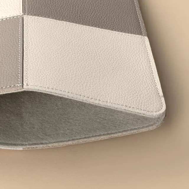 Alt view image 4 of 5 - Comfyable Laptop Sleeve 13 Inch Precisely Compatible with MacBook Air M4 M3 2025 & MacBook Pro M2 M1 2022, Genuine Leather Protective Case Cover, Cream & Gray