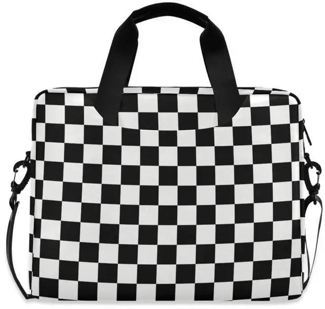 Main image of DerlonKaje Waving Checkered Flag Car Racing Laptop Case, 15.6 inch Laptop Bag, Waterproof Laptop Sleeve, Laptop Briefcase for Women & Men