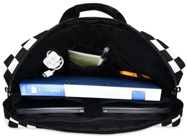 Alt view image 2 of 5 - DerlonKaje Waving Checkered Flag Car Racing Laptop Case, 15.6 inch Laptop Bag, Waterproof Laptop Sleeve, Laptop Briefcase for Women & Men