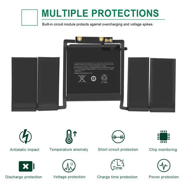 Alt view image 5 of 5 - Fancy Buying A1706 A1819 Laptop Battery Replacement for MacBook Pro 13 inch Touch Bar Late 2016 Mid 2017 EMC 3071 3163 MLH12LL/A MPXV2LL/A MLVP2LL/A MNQF2LL/A MNQG2LL/A 11.41V 4314mAh/49.2Wh