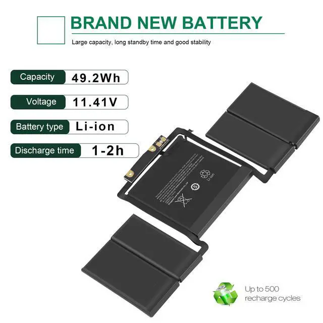 Alt view image 3 of 5 - Fancy Buying A1706 A1819 Laptop Battery Replacement for MacBook Pro 13 inch Touch Bar Late 2016 Mid 2017 EMC 3071 3163 MLH12LL/A MPXV2LL/A MLVP2LL/A MNQF2LL/A MNQG2LL/A 11.41V 4314mAh/49.2Wh