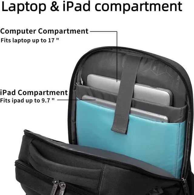 Alt view image 5 of 5 - DUSLANG 17 Inch Laptop Backpack for Travel Water Resistant College Bookbag for Women Laptop Bag with USB Charging Port,Beige A
