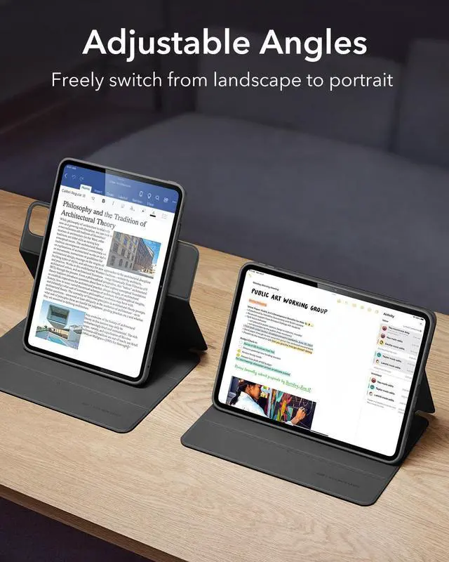 Alt view image 5 of 5 - ESR for iPad Pro 13 Inch Case M4(2024), iPad Pro 13 Case with Pencil Holder, Removable Magnetic Cover, Vertical Stand, Fully Supports Pencil Pro and Pencil(USB-C), Rebound 360 Series, Black